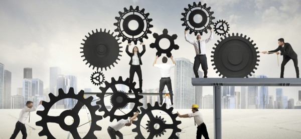 Teamwork of businesspeople